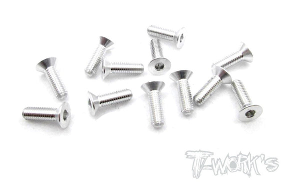 7075-T6 Hex. Countersink Screw 3mm  10pcs.-Silver-3x10mm