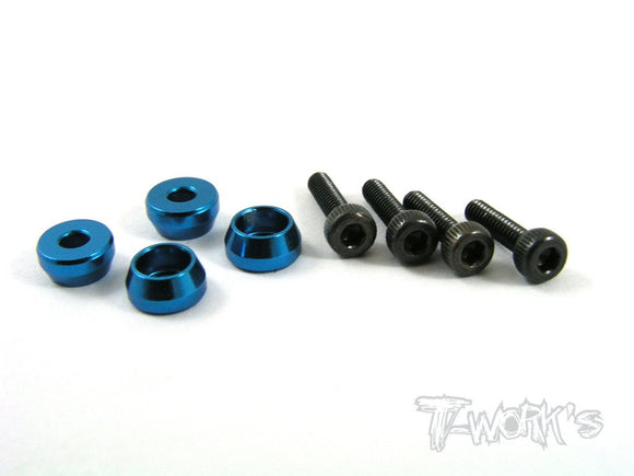 TA-057 anodized Alum M2 Socket Screw Washers for replacing the M2 screws on On/Off Switches colori selezionabili-ligh blue