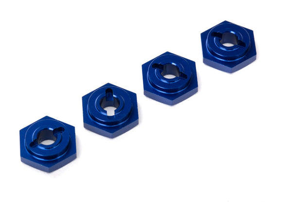 Wheel hubs, hex, aluminum (4) (blue-anodized)