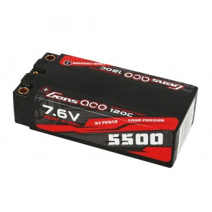 Gens ace 5500mAh 7.6V High Voltage 120C 2S2P Racing Series Shorty Black HardCase Lipo