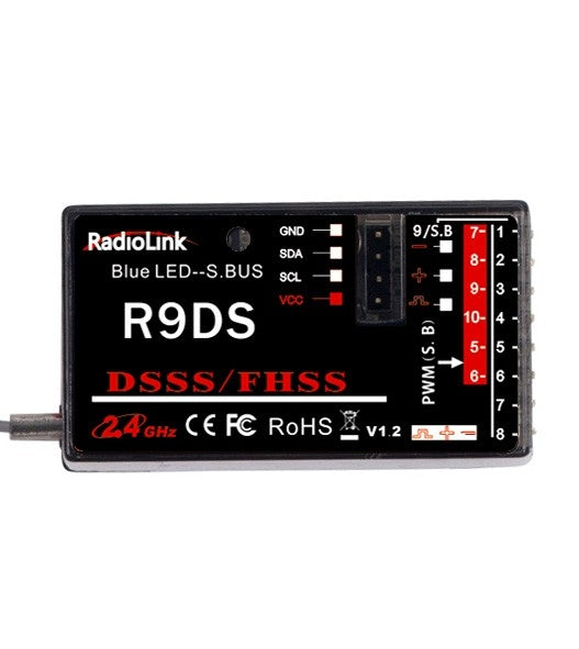 Radiolink R9DS 10-CH 2.4GHz DSSS & FHSS Receiver Ricevitore per trasmettitore AT9 e AT10