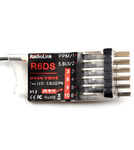 Radiolink R6DS 2.4G 6channels receiver Ricevitore per trasmettitore AT9 e AT10