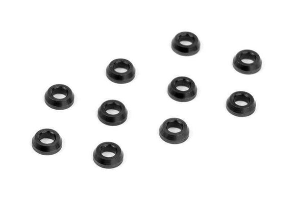 Alu Conical Shim 3x6x2.0mm (10) black