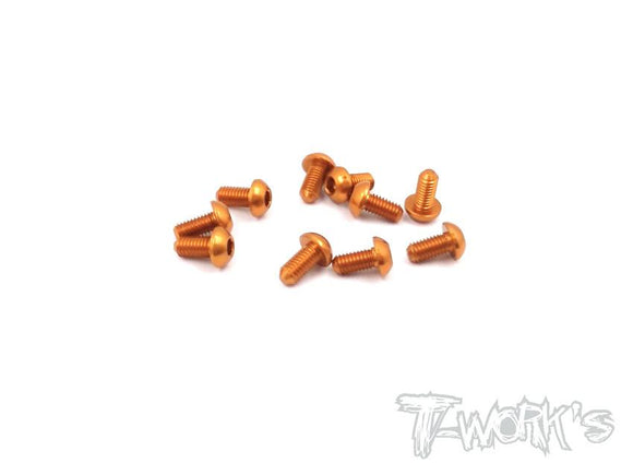 7075-T6 Hex. Socket Button Head Screw  10pcs.-Orange-3x4mm
