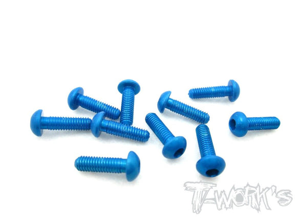 7075-T6 Hex. Socket Button Head Screw  10pcs.-Blue-3x8mm