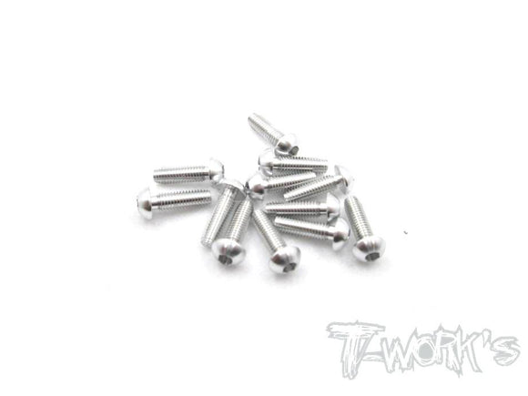 7075-T6 Hex. Socket Button Head Screw  10pcs.-Silver-3x8mm
