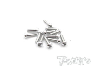 7075-T6 Hex. Socket Button Head Screw  10pcs.-Silver-3x12mm