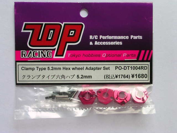 PO-DT1004RD Clamp Type 5,2mm Hex wheel Adapter Set (Red)( 4sets )