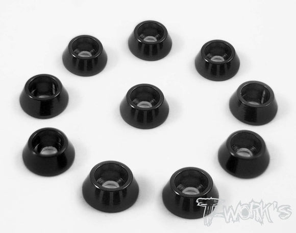 Rondelle incassate 3mm colori selezionabili, TA-003 Aluminum M3 Hex. Socket Cap Washer 10pcs-Black