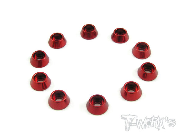 Rondelle incassate 3mm colori selezionabili, TA-003 Aluminum M3 Hex. Socket Cap Washer 10pcs-Red