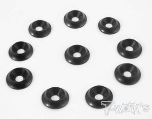 Rondelle svasate larghe 3mm colori selezionabili, TA-005 Aluminum M3 Counter Large Diamete Washer 10pcs.-Black