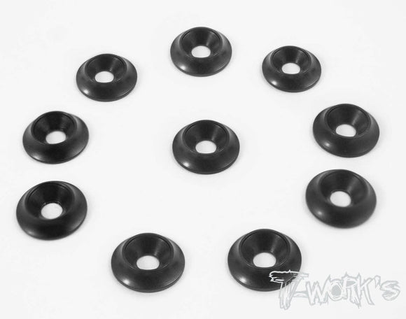 Rondelle svasate larghe 3mm colori selezionabili, TA-005 Aluminum M3 Counter Large Diamete Washer 10pcs.-Black