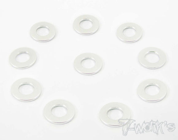 Rondelle larghe 3mm x 0.75mm colori selezionabili, TA-007 Aluminum 3mm Bore Washer 0.75mm 10pcs.-Silver