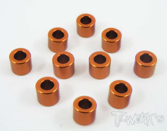Rondelle larghe 3mm x 5.0mm colori selezionabili, TA-011 Aluminum 3mm Bore Washer 5.0mm 10pcs.-Orange