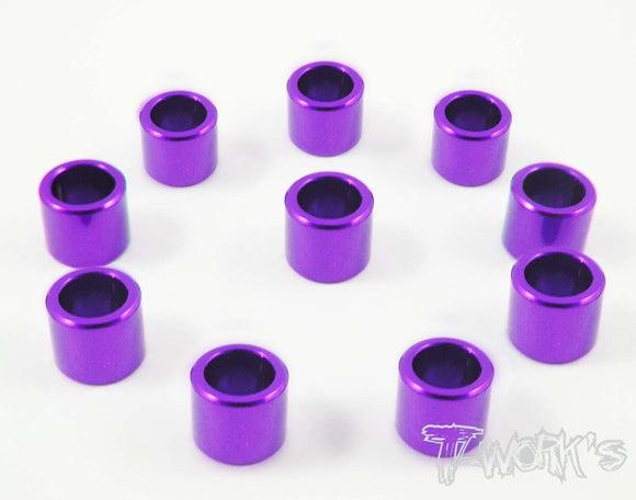 Spessori Aluminum 4mm Bore Washer 5.0mm 10pz  colori selezionabili, TA-018 Aluminum 4mm Bore Washer 5.0mm 10pcs.-Purple