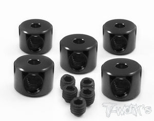 TA-020 Anodized Aluminum 2mm Stopper Collars 7mmOD x 5mmH x 2mm. colori selezionabili, -Black