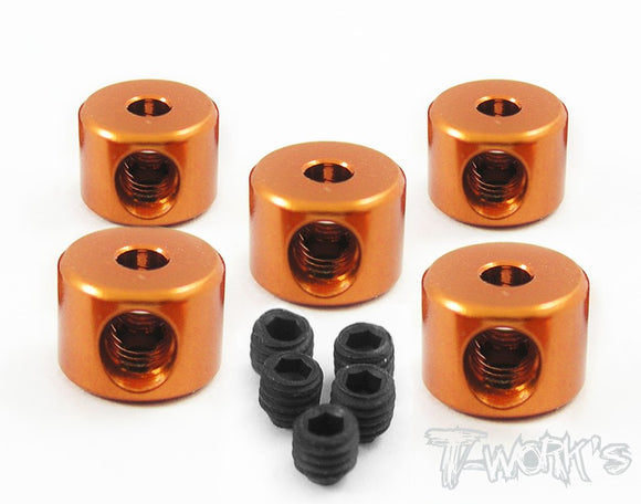 TA-020 Anodized Aluminum 2mm Stopper Collars 7mmOD x 5mmH x 2mm. colori selezionabili, -Orange