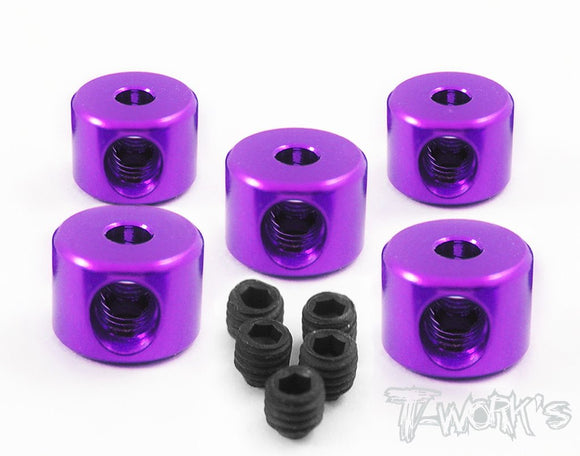 TA-020 Anodized Aluminum 2mm Stopper Collars 7mmOD x 5mmH x 2mm. colori selezionabili, -Purple