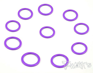 Spessori Aluminum 4mm Bore Washer 2.0mm   10pz  colori selezionabili, TA-016 Aluminum 4mm Bore Washer 2.0mm 10pcs.-Purple