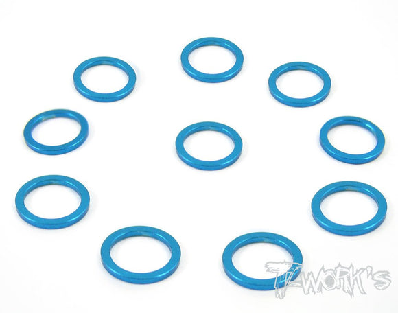 Spessori Aluminum 5mm Bore Washer 0.75mm   10pz  colori selezionabili, TA-043 Aluminum 5mm Bore Washer 0.75mm 10pcs.-ligh blue