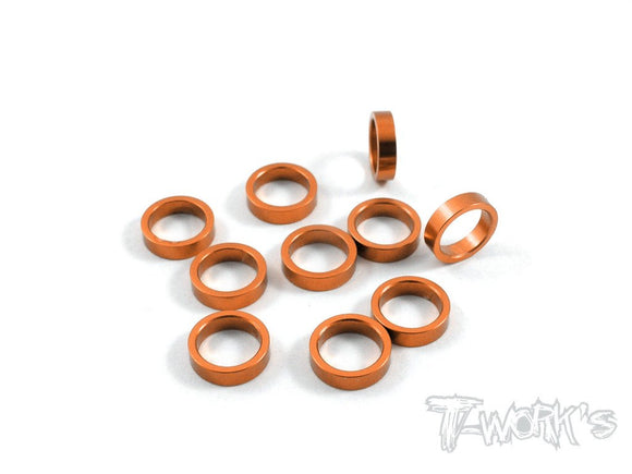 Spessori 6mm Bore Washer 2.0mm, 10pz  colori selezionabili, TA-050 Aluminum 6mm Bore Washer 2.0mm 10pcs.-Orange