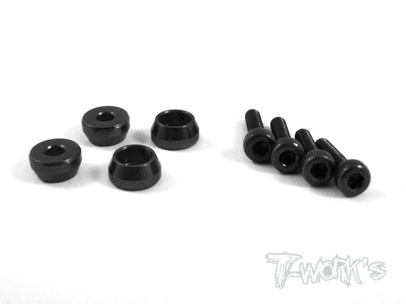 TA-057 anodized Alum M2 Socket Screw Washers for replacing the M2 screws on On/Off Switches colori selezionabili-Black