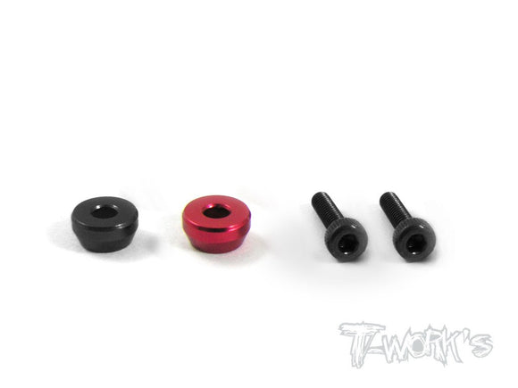 TA-057 anodized Alum M2 Socket Screw Washers for replacing the M2 screws on On/Off Switches colori selezionabili-Black and Red