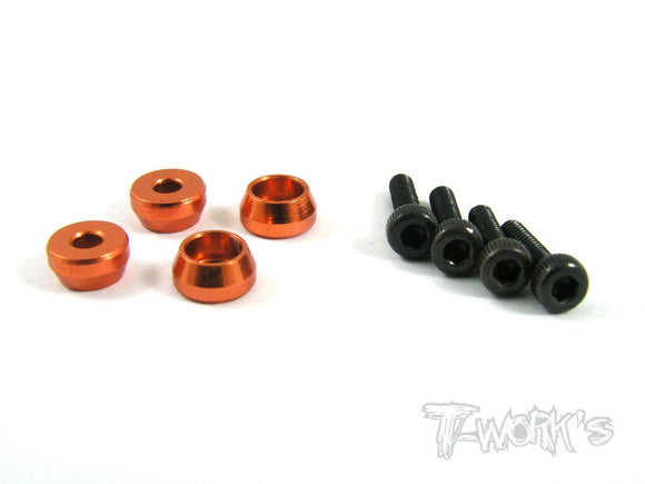 TA-057 anodized Alum M2 Socket Screw Washers for replacing the M2 screws on On/Off Switches colori selezionabili-Orange