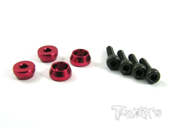 TA-057 anodized Alum M2 Socket Screw Washers for replacing the M2 screws on On/Off Switches colori selezionabili-Red