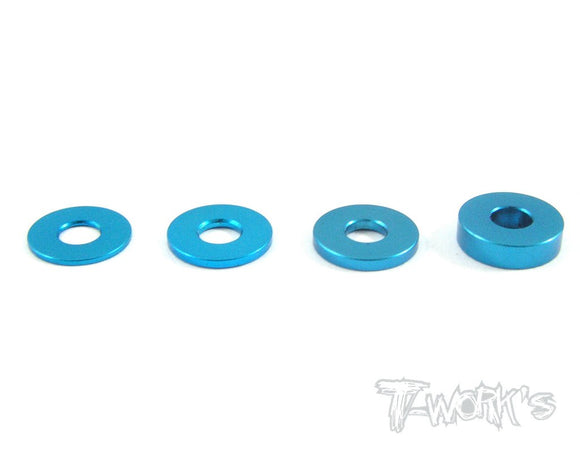 Spessori 3X7.8 Set 0.5,0.75,1,2 , colori selezionabili, TA-069 Aluminum Shim 3X7.8 Set 0.5,0.75,1,2 each 4pcs.-Blue