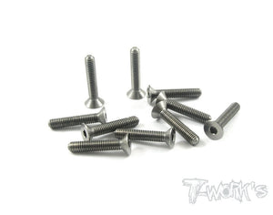 3x16mm 64 Titanium Hex. Countersink Screw 10pcs-3x16mm