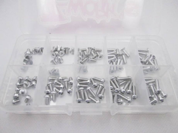 7075-T6 Silver Screw set 47pcs.(Yokomo YRF001W) viti in alluminio