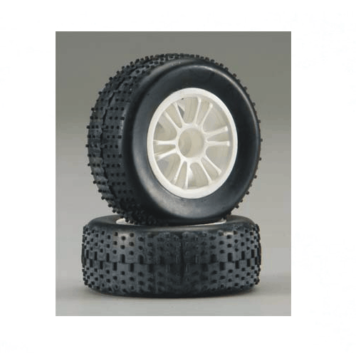 Associated Front Spoke Wheel/Tire/Insert White 18B (2)