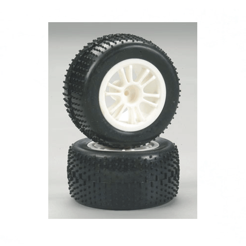 Associated Rear Spoke Wheel/Tire/Insert White 18B (2)