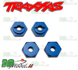 Wheel hubs, hex, aluminum (4) (blue-anodized)