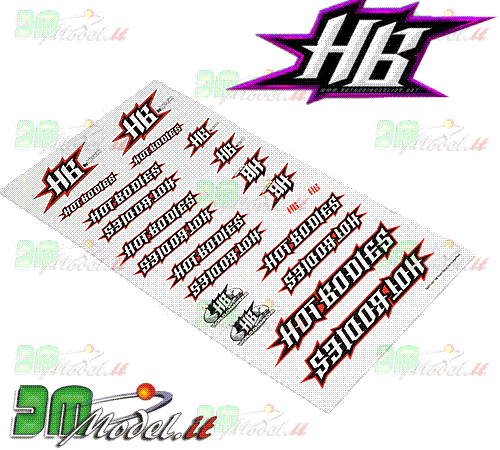 HB TEAM DECAL SET (LARGE/RED)