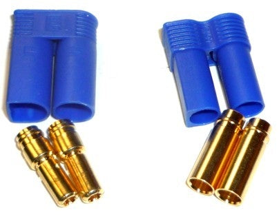 This lightweight EC3 Device/Battery Connector Set for 1/18-scale vehicles features gold plated contacts