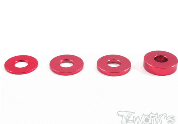 Spessori 3X7.8 Set 0.5,0.75,1,2 , colori selezionabili, TA-069 Aluminum Shim 3X7.8 Set 0.5,0.75,1,2 each 4pcs.-Red