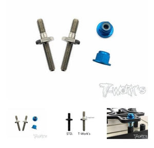 TP-054 64 Titanium Battery Post With Alum.Lock nuts( Team Associated RC10 B6/B6D )